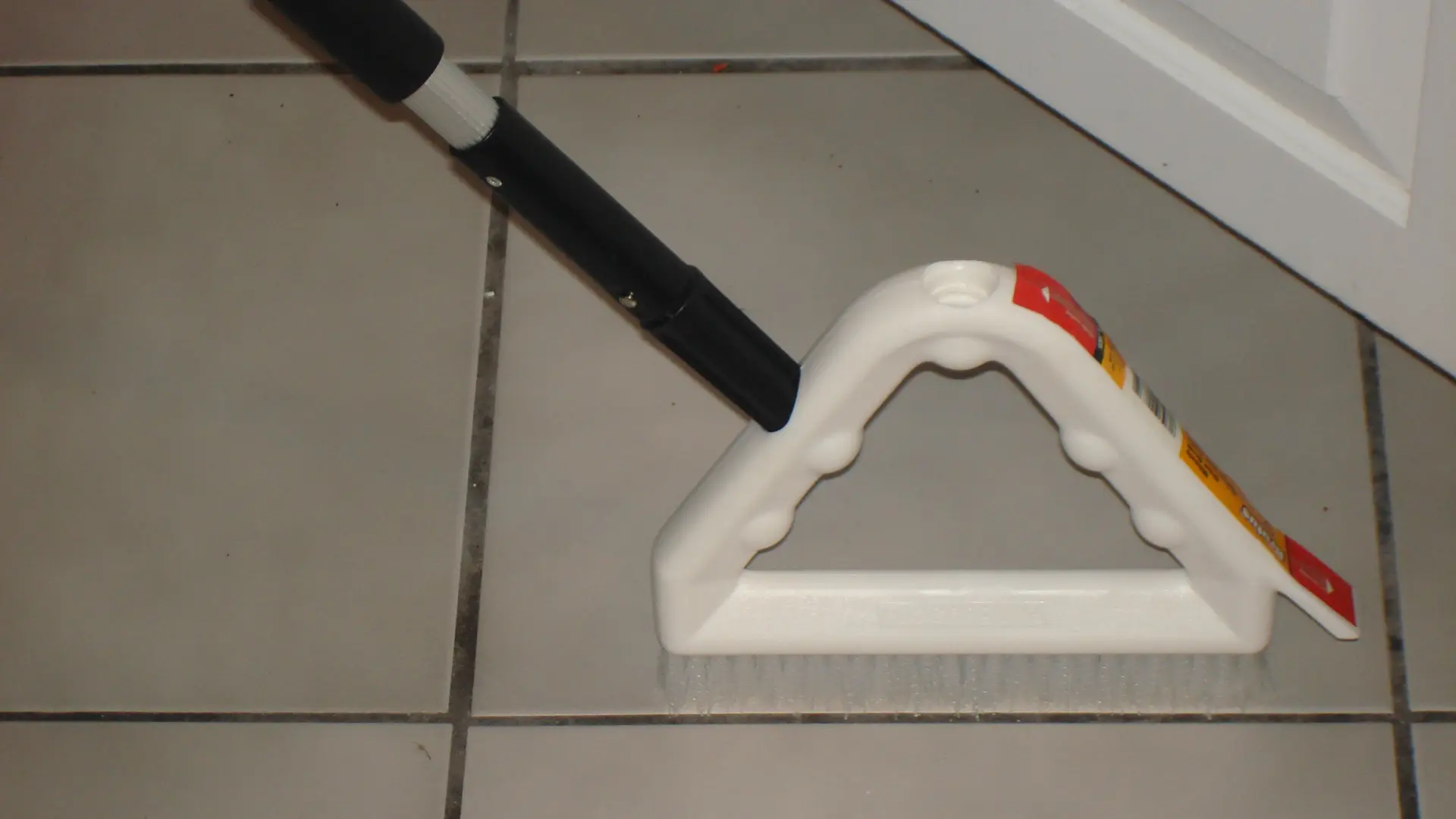 white color ergonomic scrub brushes - large and small - two piece set