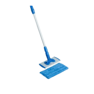blue mop with cloth attachment