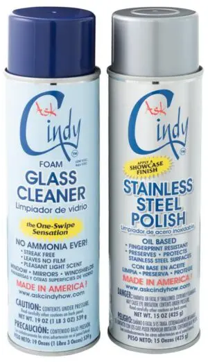 Ask Cindy Shop for glass cleaner and stainless steel polish products