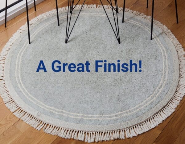 ask cindy shop; round rug with tassels