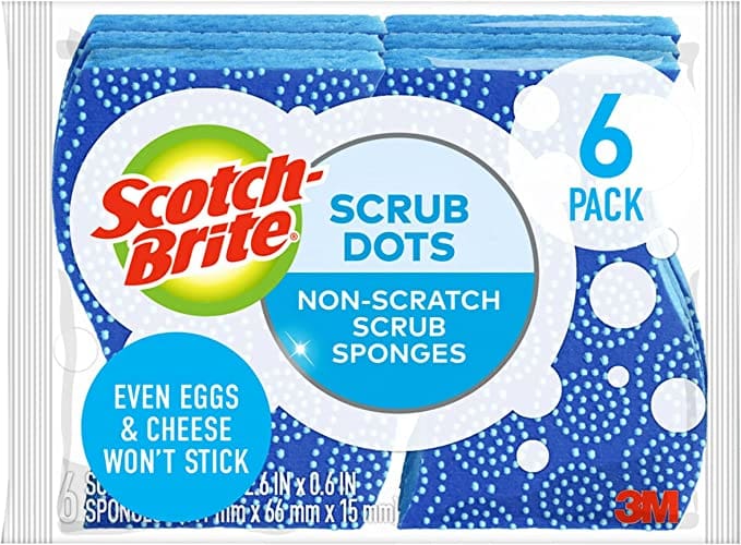 A pack of six Scotch Brite scrub dots