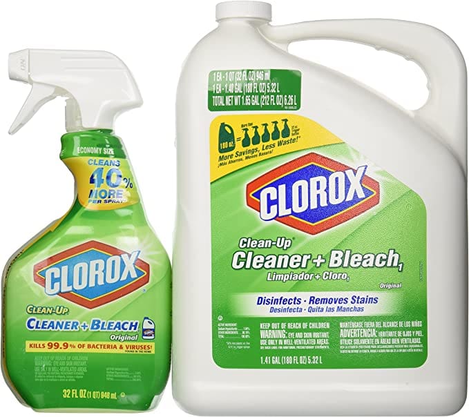 Two bottles of Clorox cleaning solutions