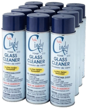 A group of glass cleaner spray bottles.