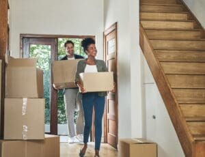 Couple moving into a new home